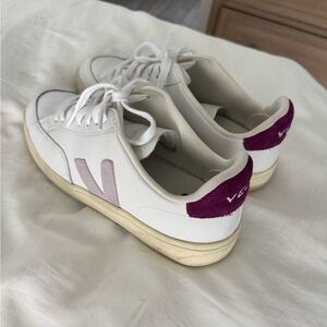 Veja White and Purple Sneakers Minimalist Design